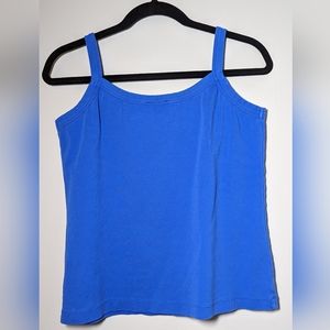 Spaghetti Strap Blue Tank Top, size large